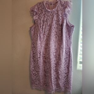 plus size pink lilac lace dress